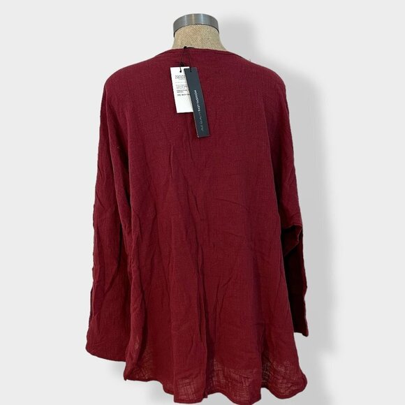Zanzea‎ Red Cotton Long Sleeve Top XXXL - Picture 3 of 5